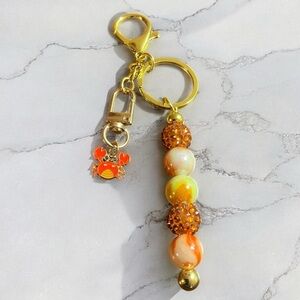 Fiery Crab Beaded Detachable Keychain
